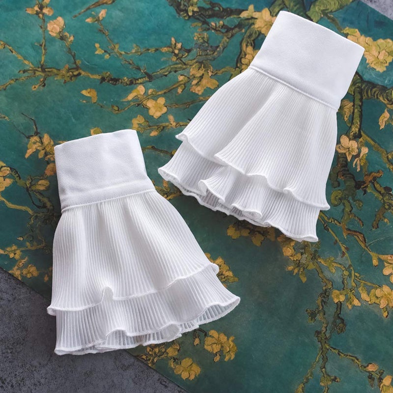 YAKEFJ Wrist Cuffs Lace Detachable Fake Sleeve Cuffs for Women - Image 2